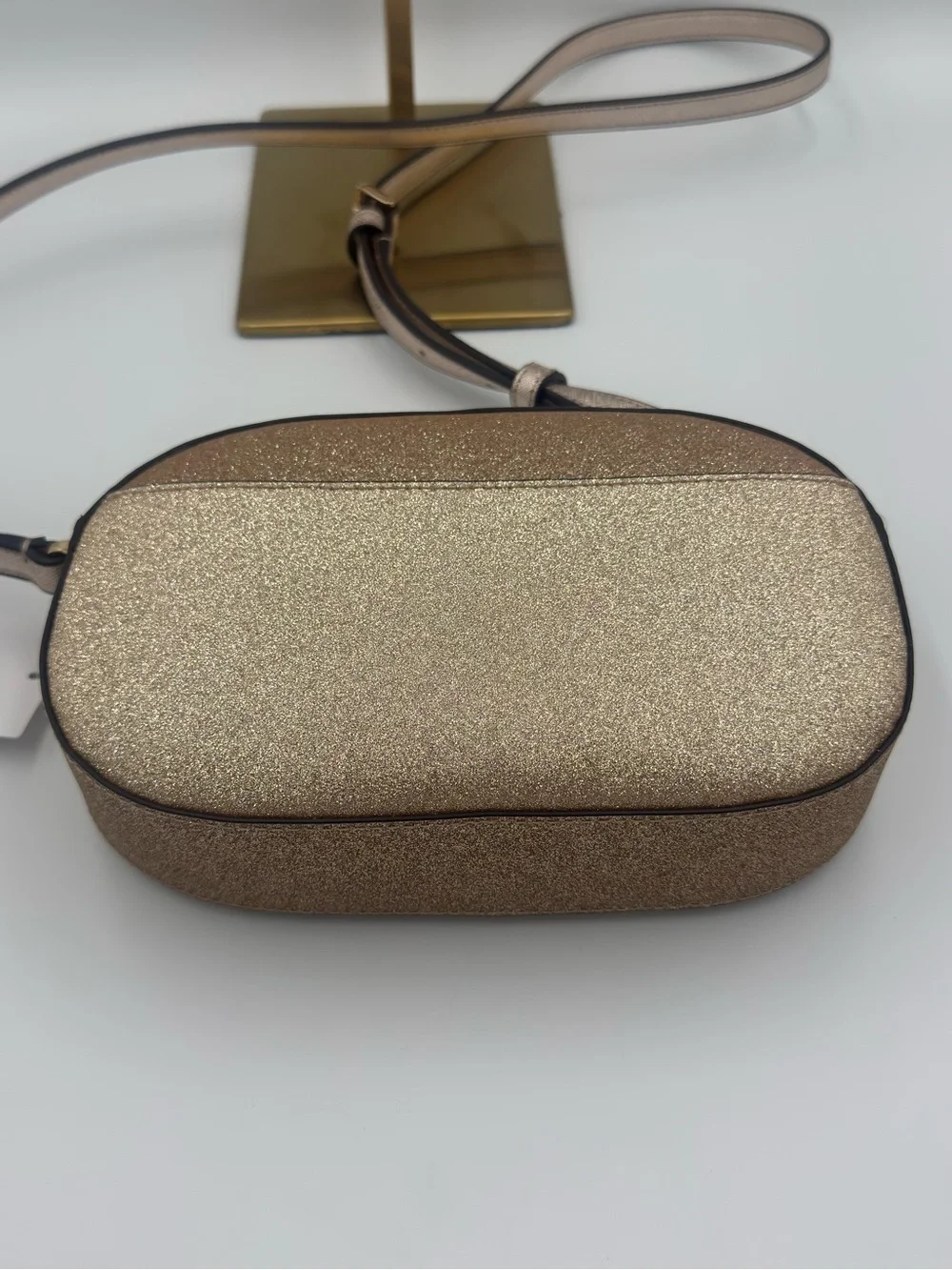 kate spade New York Gold Glitter Crossbody Bag w/ Metallic Adjustable Strap NWT - Picture 4 of 11